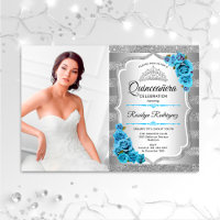 Quinceanera Party avec photo - Silver Icy Blue