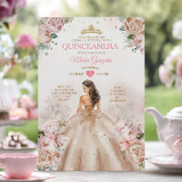 Quinceañera Princess Champagne et rose pâle