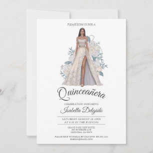 Invitation Quinceanera Princess Diamond Parties scintillant G