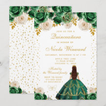 Quinceañera Princesse Florale Verte