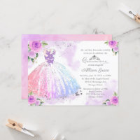 Invitation Quinceañera Robe de Couleur Pastel Arge