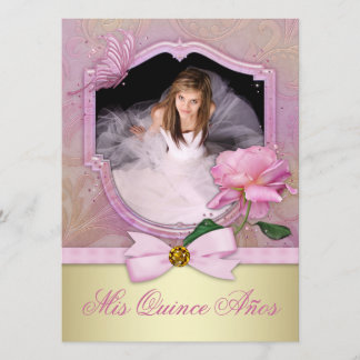 Invitation Quinceanera rose