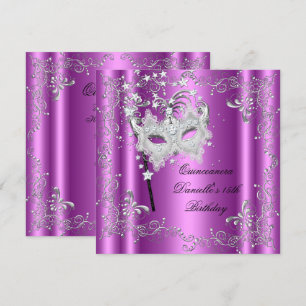 Invitation Quinceanera rose 15ème anniversaire de la fête Mas