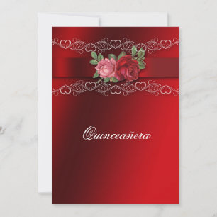 Invitation Quinceanera Roses Roses Roses Roses Roses Satin Ro