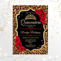 Quinceanera - Rouge or Empreinte de léopard