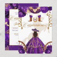 Quinceanera Royale Violet Ouest Charro 2 Côtés Dan