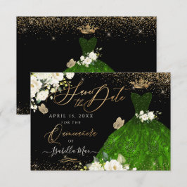 Invitation Quinceanera Sauvez la date La Parties scintillant 