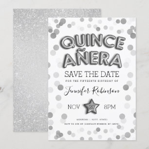 Invitation Quinceañera Sauvez La Date Parties scintillant Bal