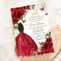 Quinceañera Sweet 16 Roses Rouges Fleurs Brown fil
