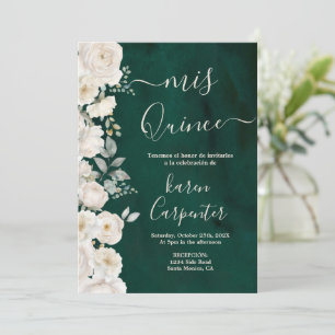 Invitation Quinceanera verte d'Emeraude