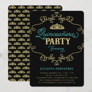 Invitation Quinceanera vintage Chic Flourissant