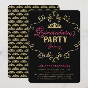 Invitation Quinceanera vintage Chic Flourissant