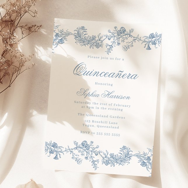 Invitation Quinceanera vintage Elégante 15ème Partie (Créateur téléchargé)