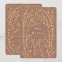 Quineañera 15e Anniversaire Whimsical Floral Vines