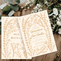 Quineañera 15e Anniversaire Whimsical Floral Vines