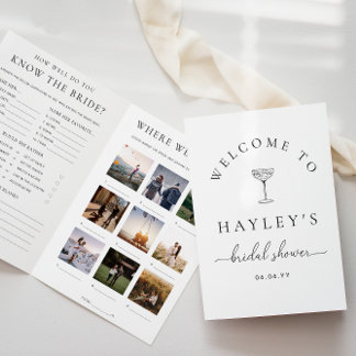 Invitation Quinn Script Bridal Shower Game and Menu Booklet