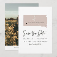 QUINN SUD DAKOTA Blush Map Photo Enregistrer la da