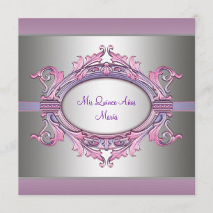 Invitation Quinze ans Rose Violet