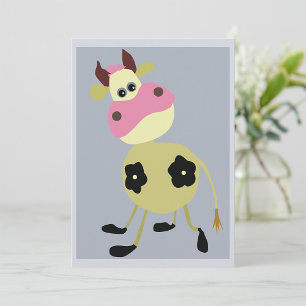 Invitation Quirinal Cartoon Vache Fun Animal de ferme