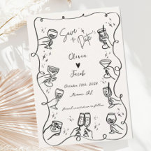 Quirky amusant Mariage de gribouillages à main tir