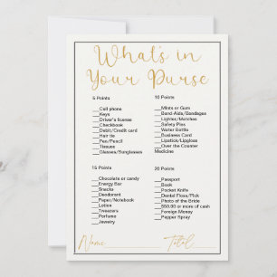 Invitation Quoi ; s dans votre sac à main Fête des mariées bl