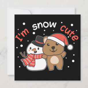 Invitation Quokka Je suis bonhomme de neige mignon Pun de nei