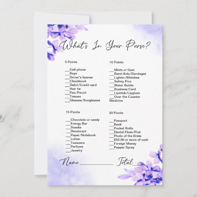 Invitation Qu'y a-t-il dans votre Fête des mariées de fleurs  (Devant)