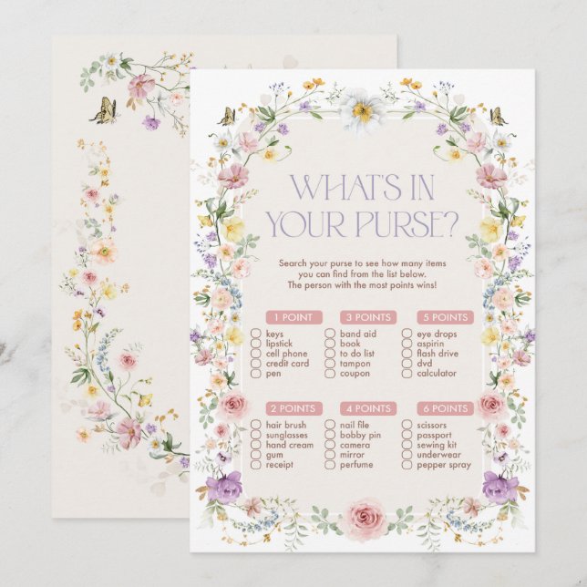 Invitation Qu'y a-t-il dans votre Fête des mariées de poche (Devant / Derrière)