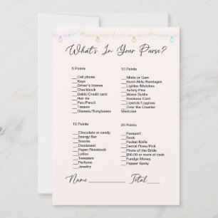 Invitation Qu'y a-t-il dans votre sac à main Fête des mariées