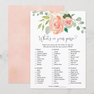 Invitation Qu'y a-t-il dans votre sac de douche nuptiale