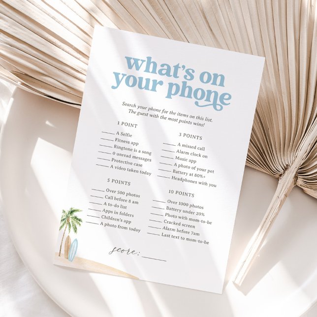 Invitation Qu'y a-t-il sur votre téléphone Baby Beach Douche  (Créateur téléchargé)