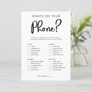 Invitation Qu'y a-t-il sur votre téléphone baby shower nuptia