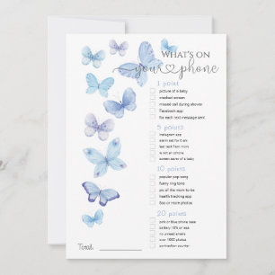 Invitation Qu'y a-t-il sur votre téléphone Blue Butterflies J