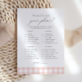 Invitation Qu'y a-t-il sur votre téléphone rose En vichy Baby