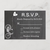 R.S.V.P. Chalkboard Wedding Inviter Bike and Heart