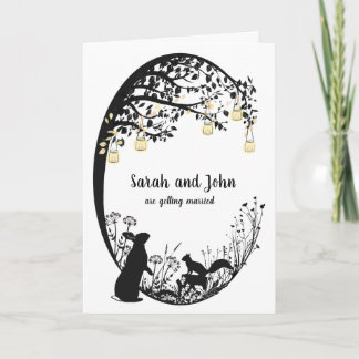 Invitation Rabbit, écureuil et Mariage de thé personnalisés
