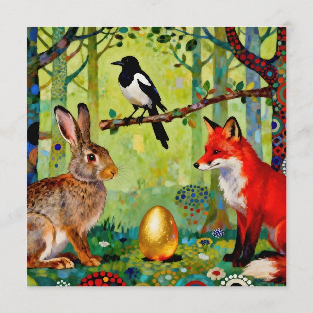 Invitation Rabbit, Magpie, Fox and “The Forest’s Secret”  (Devant)