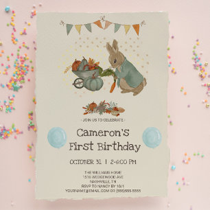 Invitation Rabbit Peter automne Anniversaire de enfant Invita