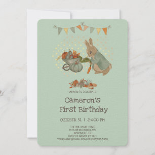 Invitation Rabbit Peter automne Anniversaire de enfant Invita