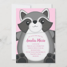 Raccoon fête d'anniversaire rose