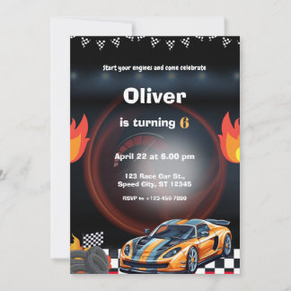 Invitation Race Car Birthday Party