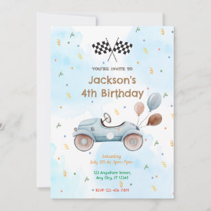 Invitation Race Car fête d'anniversaire