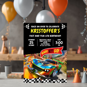 Invitation Race Car fête d'anniversaire