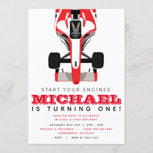 INVITATION RACE CAR PARTY