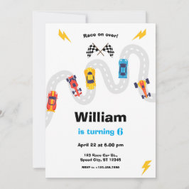 Invitation Race Car Rally Birthday Party