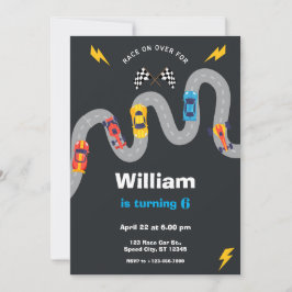 Invitation Race Car Rally Birthday Party