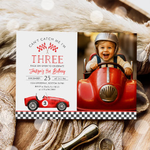 Invitation Race Car Red Racing Boy 3e anniversaire Photo