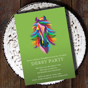 Invitation Racehorse de couleur Derby Party