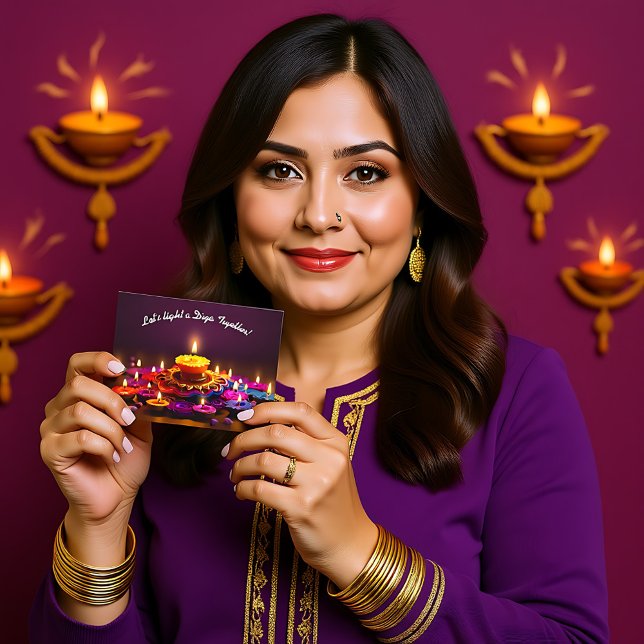 Invitation Radiance magique Diwali (Magical Diwali Radiance Invitation, custom text both sides)