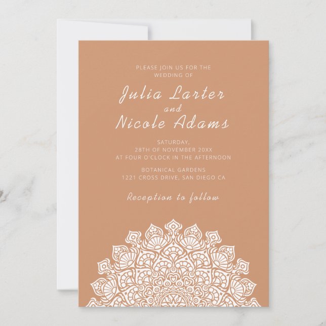 Invitation Radiant Airy Crescent Moon Mandala Wedding (Devant)